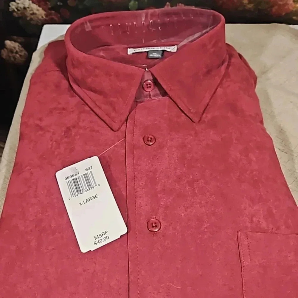 Men Long sleeve casual dress shirt color Wine